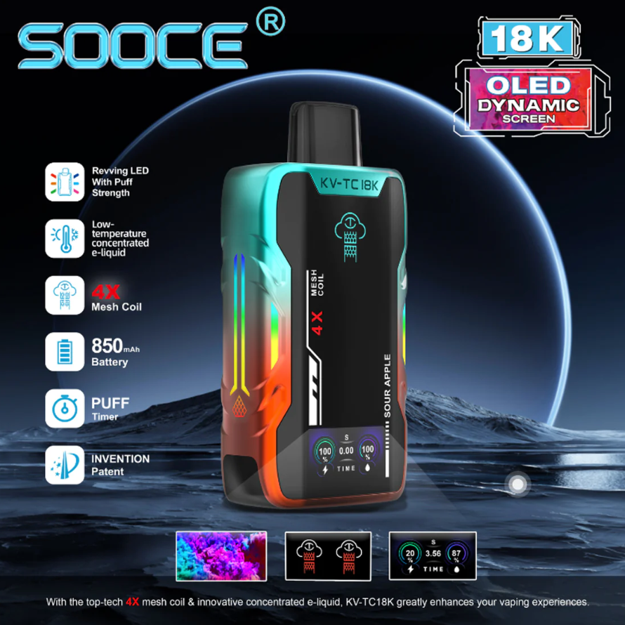Sooce Kangvape KvCT 18K Disposable Salt Nic Vape Pen 15,000 puffs
